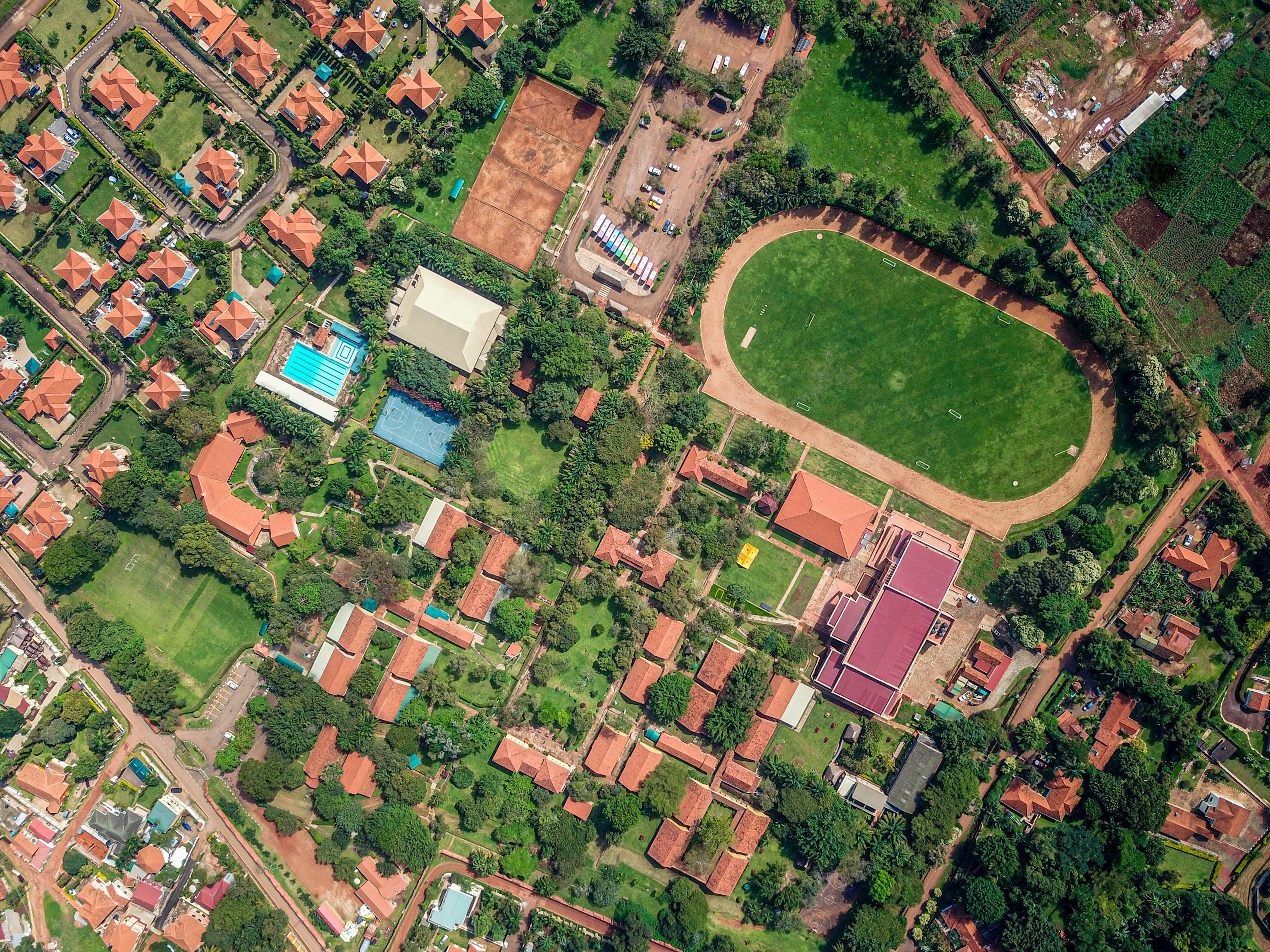 aerial view of the International School of Uganda campus