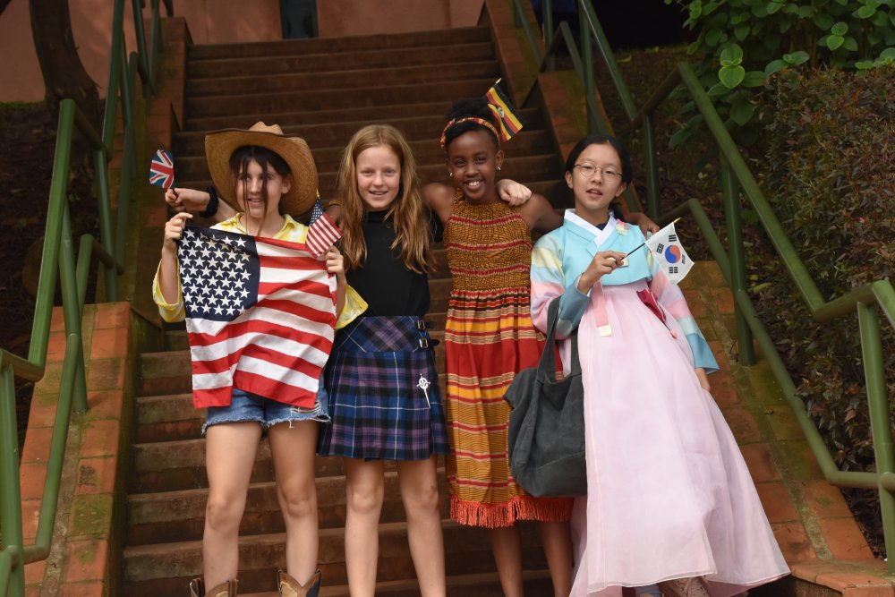 junior school students smiling