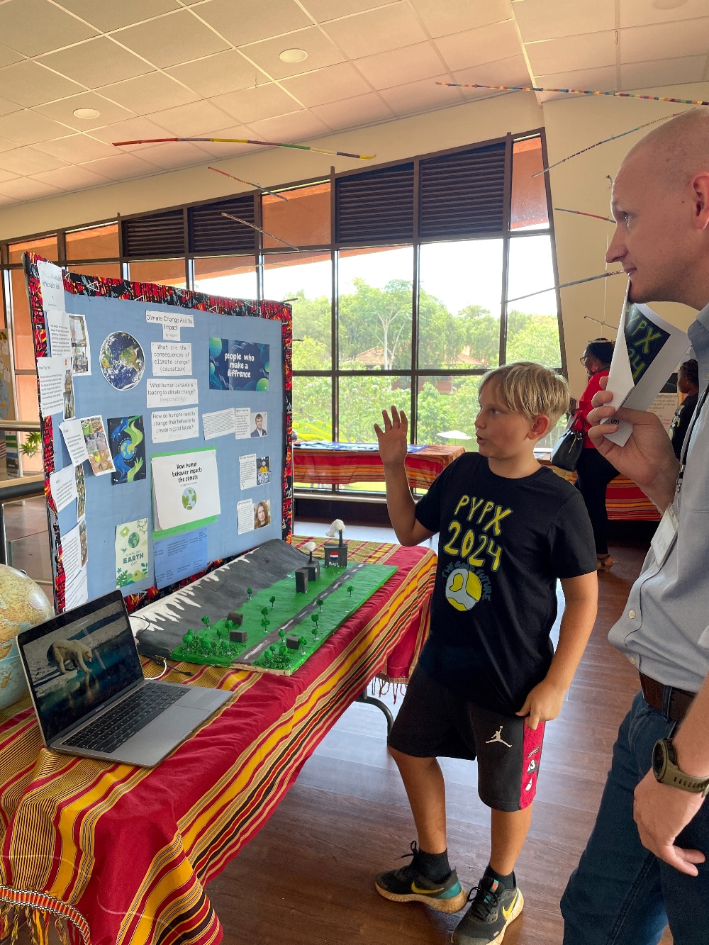 primary year student presenting a science school project on polar bears