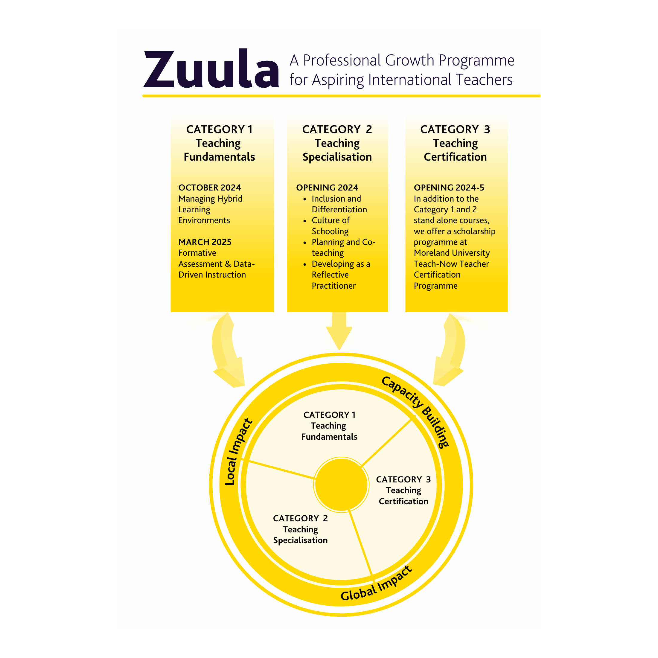 Zuula Scholarship Programme Infographic - A Professional Growth Programme for Aspiring International Educators